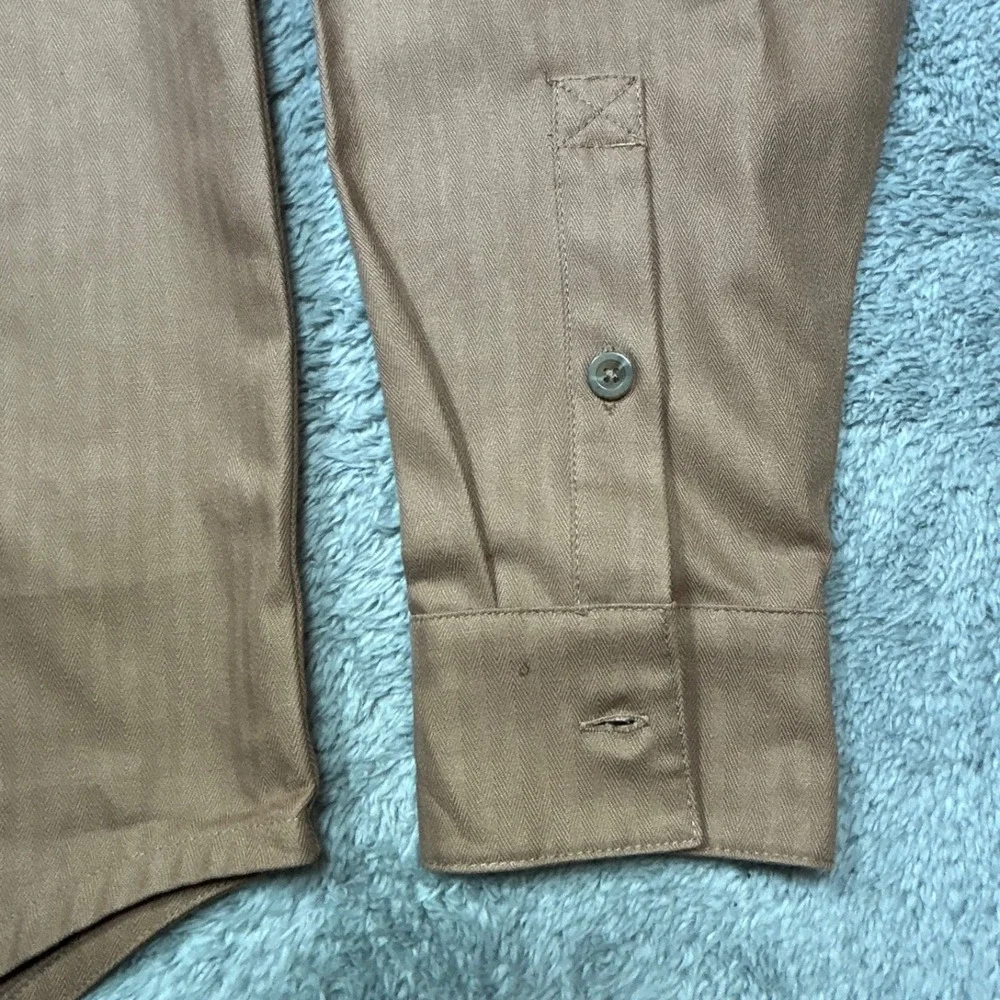 Air Jordan Essentials Button Down Shirt Men's M Brown Long Sleeve FV7446 223 NEW